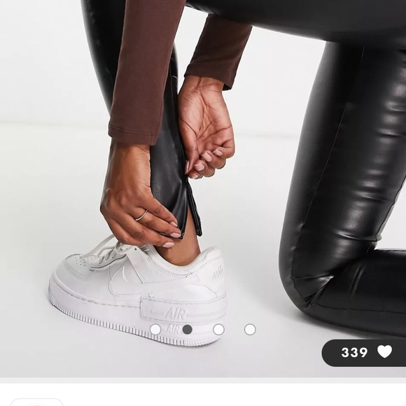 LAST ONE! ASYOU WOMENS ZIP HEM FAUX LEATHER LEGGINGS - Picture 3 of 7